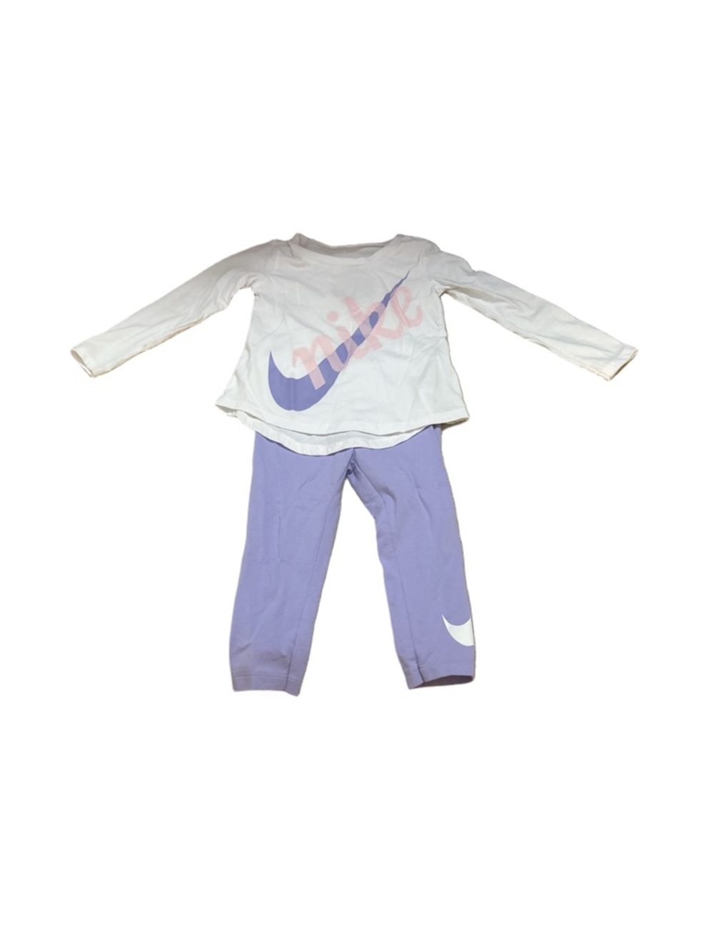 Nike Girls Lavender and White Top & Leggings Size 2T